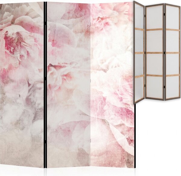 Parawan pokojowy 3-częściowy 135x172 Jednostronny dekoracyjny romantic shabby chic Piwonie W Bieli