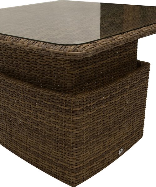 Rattanowy zestaw modułowy BORNEO LUXURY dla 4 osób (brązowy)