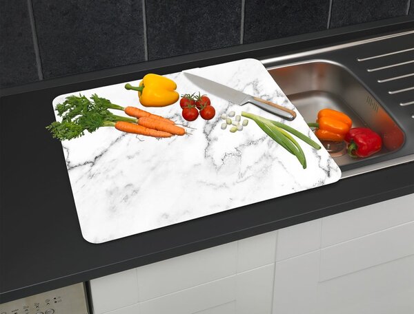 Płyta ochronna na ścianę przy kuchence ze szkła hartowanego 50x56 cm Marble – Wenko