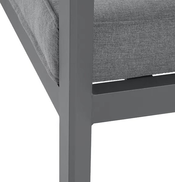 Narożny zestaw aluminiowy VANCOUVER dla 5 osób (antracyt)