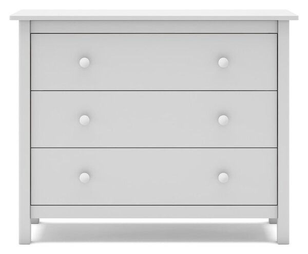 Biała niska komoda dziecięca z drewna sosnowego 100x80 cm Max – Marckeric