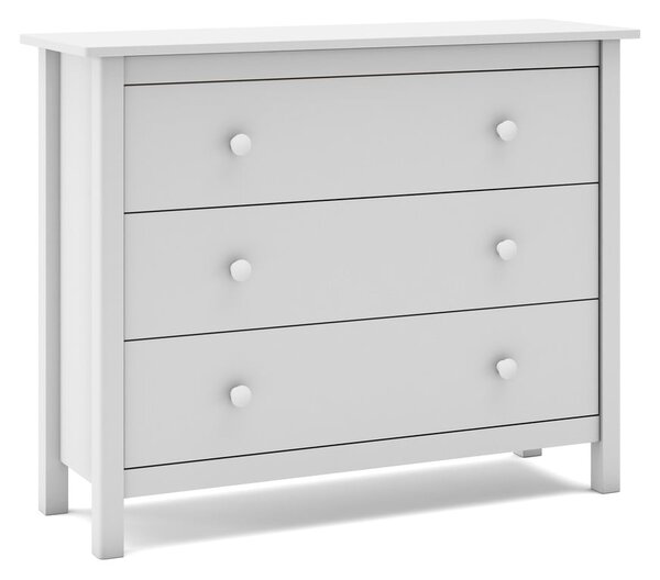 Biała niska komoda dziecięca z drewna sosnowego 100x80 cm Max – Marckeric