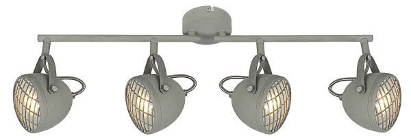 Podłużna lampa sufitowa Pent - szare reflektory, industrialna