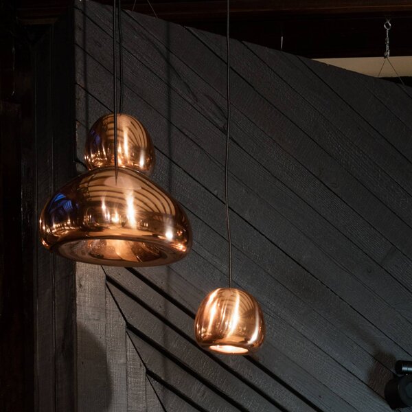 Tom Dixon Lampa wisząca designerska Void mini, możliwość ściemniania, miedziany, salon / jadalnia, miedź, design