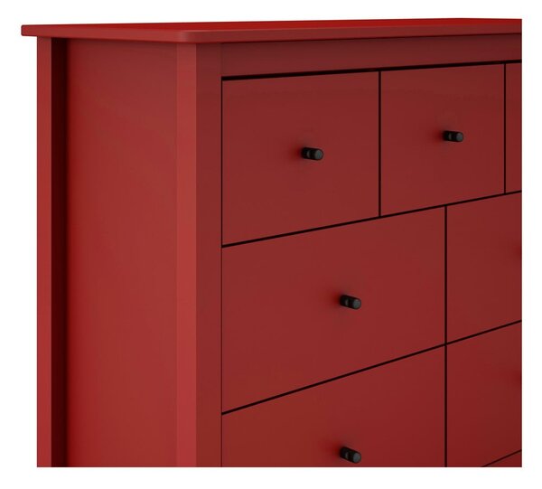 Czerwona niska komoda z drewna sosnowego 110x80 cm Misti – Marckeric