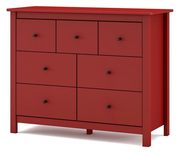 Czerwona niska komoda z drewna sosnowego 110x80 cm Misti – Marckeric