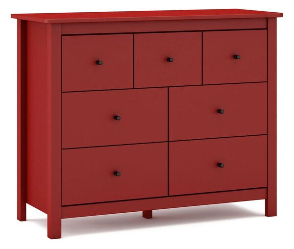 Czerwona niska komoda z drewna sosnowego 110x80 cm Misti – Marckeric