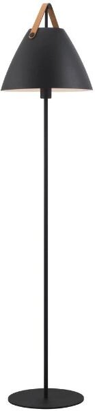 Czarna lampa podłogowa Strap - Nordlux - DFTP - metalowa