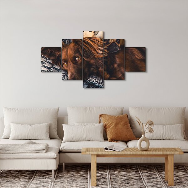 Obraz leżących psów (125x70 cm)