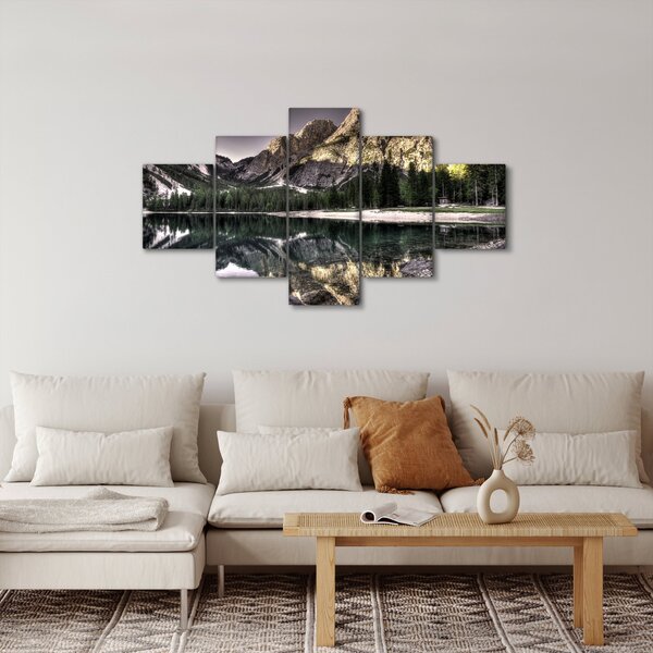 Obraz jeziora w górach (125x70 cm)