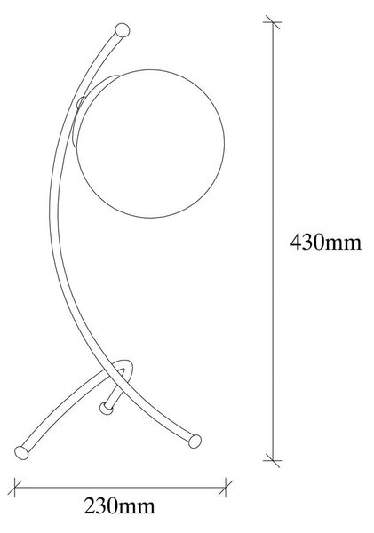 Czarno-biała lampa stołowa ze szklanym kloszem (wysokość 43 cm) Yay – Opviq lights