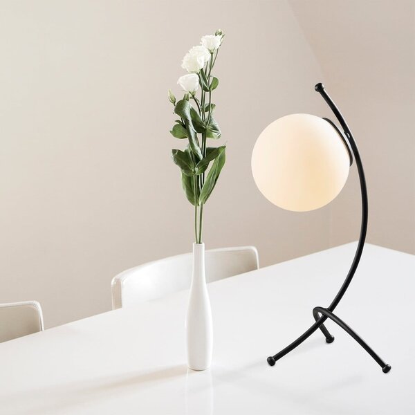 Czarno-biała lampa stołowa ze szklanym kloszem (wysokość 43 cm) Yay – Opviq lights