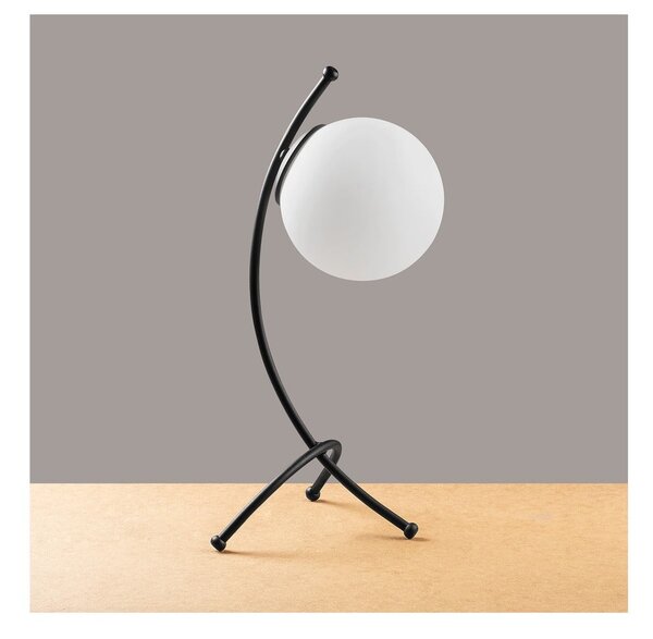 Czarno-biała lampa stołowa ze szklanym kloszem (wysokość 43 cm) Yay – Opviq lights