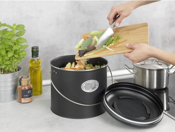 Czarny pojemnik na odpadki organiczne 6 l Nero – Wenko
