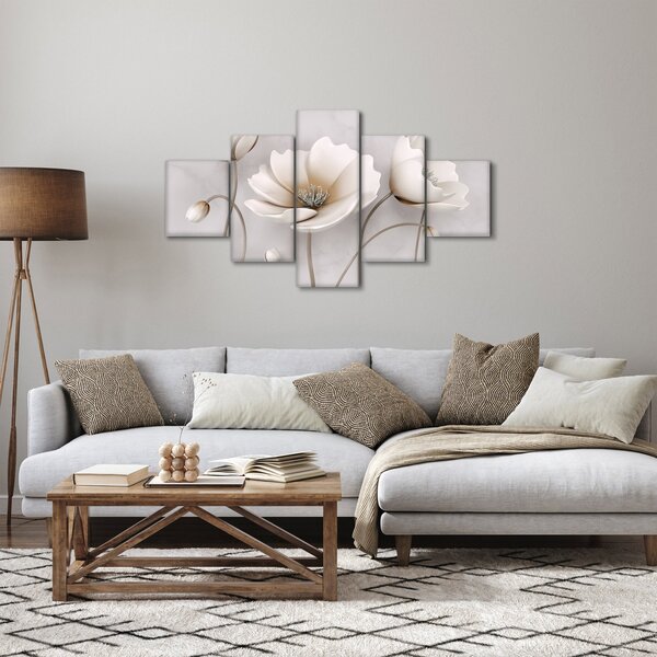 Obraz białych kwiatów (125x70 cm)