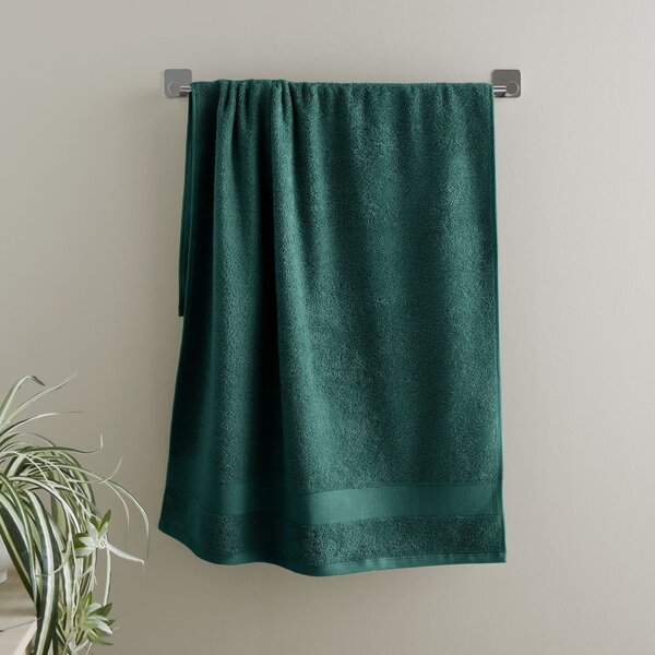 Ciemnozielony bawełniany ręcznik frotte 50x85 cm Anti-Bacterial – Catherine Lansfield
