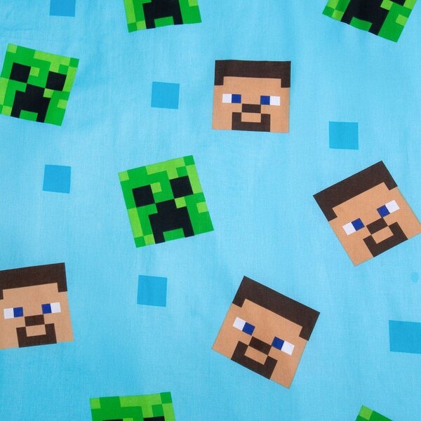Bawełniana fluorescencyjna pościel dziecięca jednoosobowa 140x200 cm Minecraft "Jungle Fight" – Jerry Fabrics