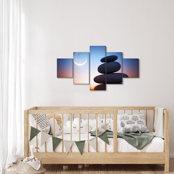 Obraz ułożonych kamieni jeden na drugim (125x70 cm)