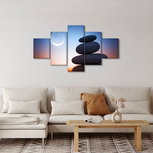 Obraz ułożonych kamieni jeden na drugim (125x70 cm)