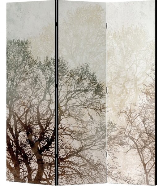 Parawan pokojowy 3-częściowy 135x172 Dwustronny dekoracyjny skandynawski minimalistyczny Szary Mglisty Las Brzozowy