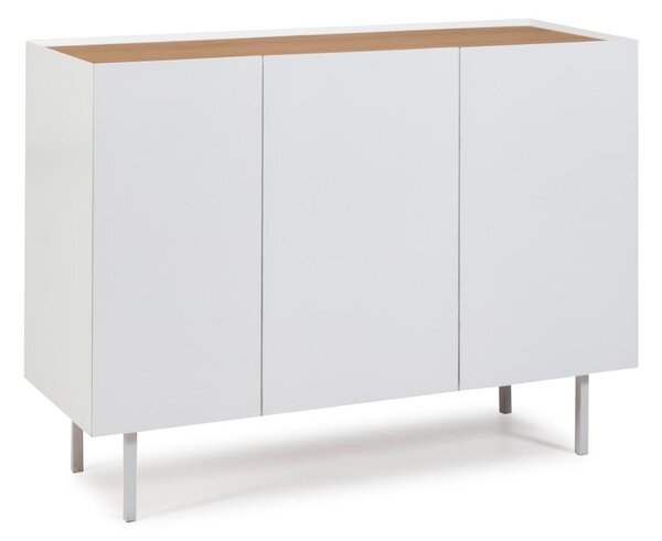 Biała niska komoda w dekorze dębu 110x85 cm Arista – Teulat