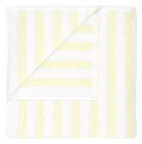 Jasnożółto-biały ręcznik kąpielowy z bawełny organicznej frotte 70x140 cm Arto – Blomus