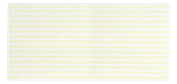 Jasnożółto-biały ręcznik kąpielowy z bawełny organicznej frotte 70x140 cm Arto – Blomus