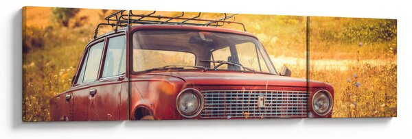 Obraz samochodu na polu (170x50 cm)