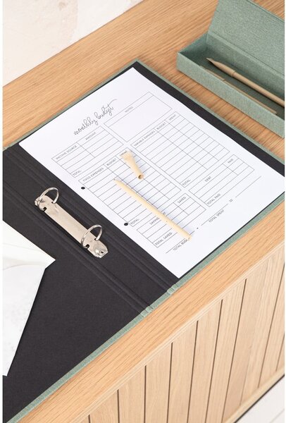 Zielony kartonowy organizer Ringo Canvas Paper Laminate – Bigso