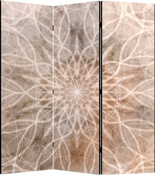 Parawan pokojowy 3-częściowy 135x172 Dwustronny dekoracyjny boho minimalistyczny Beżowy Mandala Z Betonu