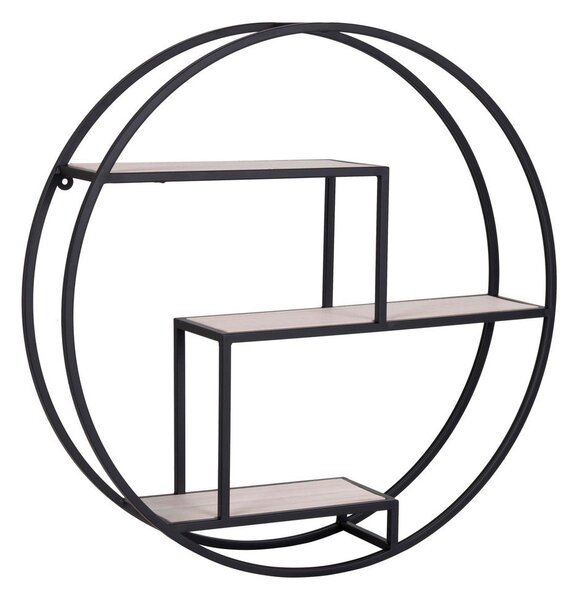 Czarno-naturalna wielopoziomowa półka z litego drewna paulowni 62 cm Rotterdam – House Nordic
