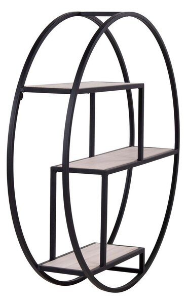 Czarno-naturalna wielopoziomowa półka z litego drewna paulowni 62 cm Rotterdam – House Nordic
