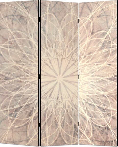 Parawan pokojowy 3-częściowy 135x172 Dwustronny dekoracyjny boho minimalistyczny Beżowy Betonowa Mandala