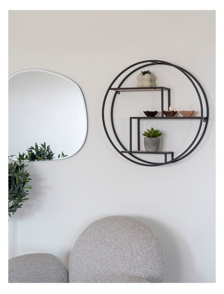 Czarno-naturalna wielopoziomowa półka z litego drewna paulowni 62 cm Rotterdam – House Nordic