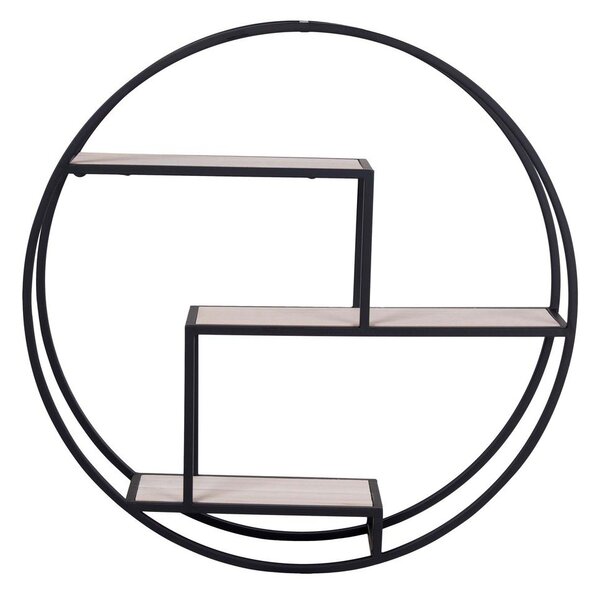 Czarno-naturalna wielopoziomowa półka z litego drewna paulowni 62 cm Rotterdam – House Nordic