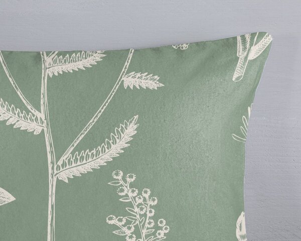 Zielona flanelowa pościel dwuosobowa 200x220 cm Herbs – Good Morning