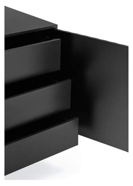 Czarna niska komoda 211x80 cm Sierra – Teulat