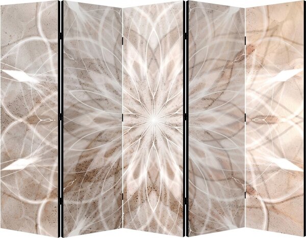 Parawan pokojowy 5-częściowy 225x172 Dwustronny dekoracyjny boho zen Beżowy Piaskowa Mandala