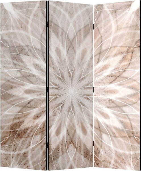 Parawan pokojowy 3-częściowy 135x172 Dwustronny dekoracyjny boho zen Beżowy Piaskowa Mandala