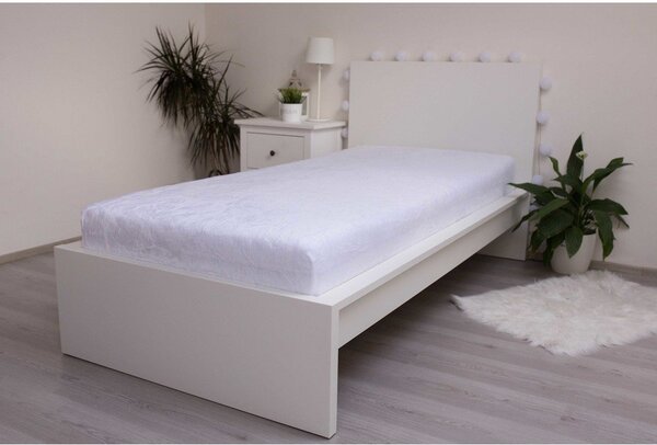 Białe prześcieradło z mikropluszu z gumką 90x200 cm – Jerry Fabrics