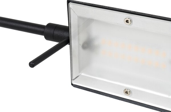Designerska lampa podłogowa czarna, w tym LED ze ściemniaczem dotykowym - Notia