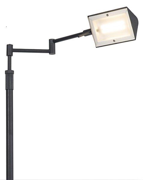 Designerska lampa podłogowa czarna, w tym LED ze ściemniaczem dotykowym - Notia