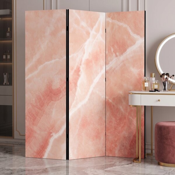 Parawan pokojowy 3-częściowy 135x172 Dwustronny dekoracyjny glamour Wielokolorowy Różowy Onyks