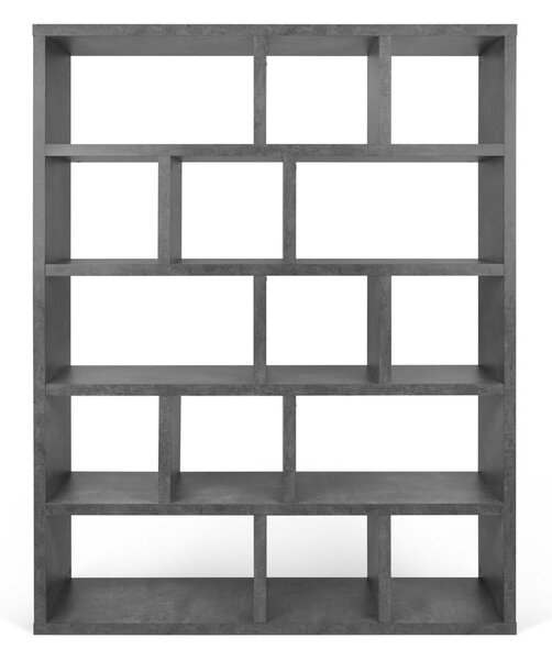 Szary regał w dekorze betonu 150x198 cm Berlin – TemaHome