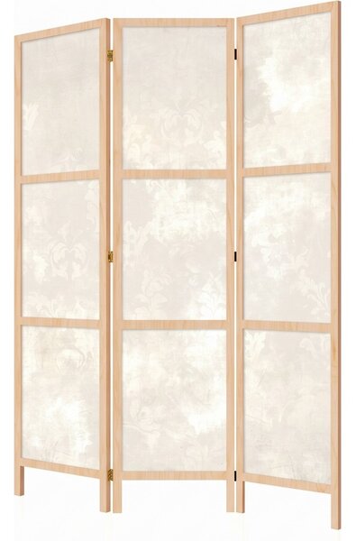 Parawan pokojowy 3-częściowy 135x172 drewniany japoński Jednostronny dekoracyjny shabby chic Kremowy