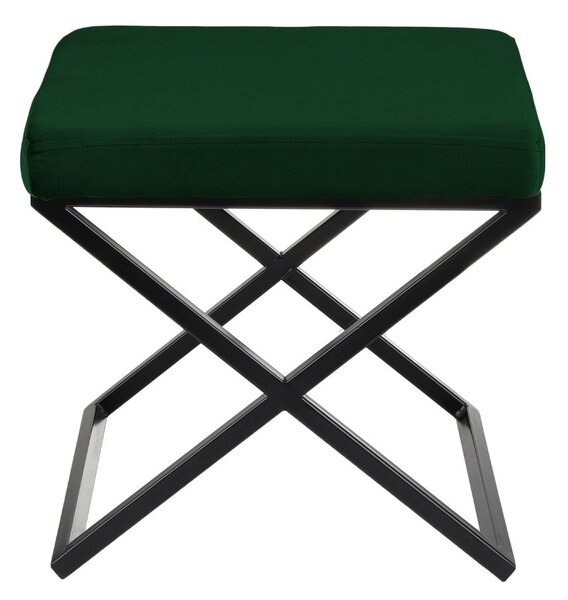 Ławka Linda Chesterfield Cross, pufa do przedpokoju, puf do salonu, loftowa, loft, minimalistyczna, siedzisko, metalowa, czarna