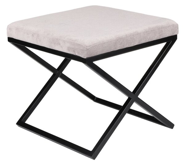 Ławka Linda Chesterfield Cross, pufa do przedpokoju, puf do salonu, loftowa, loft, minimalistyczna, siedzisko, metalowa, czarna