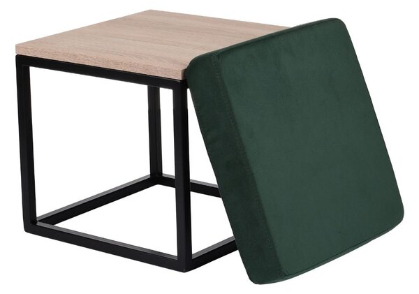 Stolik ławka Linda Cube, ławka do przedpokoju, pufa do salonu, pufa ze stolikiem, puf, loftowa, minimalistyczna