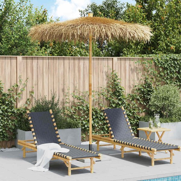 Parasol ogrodowy z bambusa i bananowych liści, 270 cm