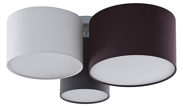 Lampa sufitowa Laurenz Lindby, możliwość ściemniania, aluminiowy / szary / cynkowy, salon / jadalnia, tkanina / materiał / jedwab, nowoczesny
